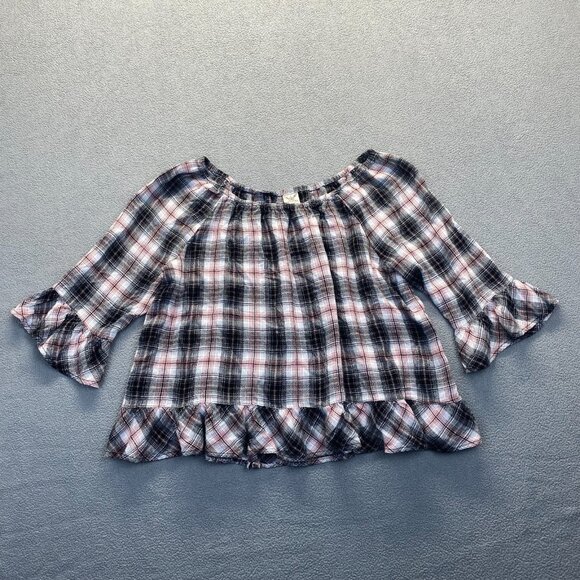 Faded Glory Woman Blouse  Size XXL,Rayon,peasant,Crop Top,Lighweight - Picture 1 of 8